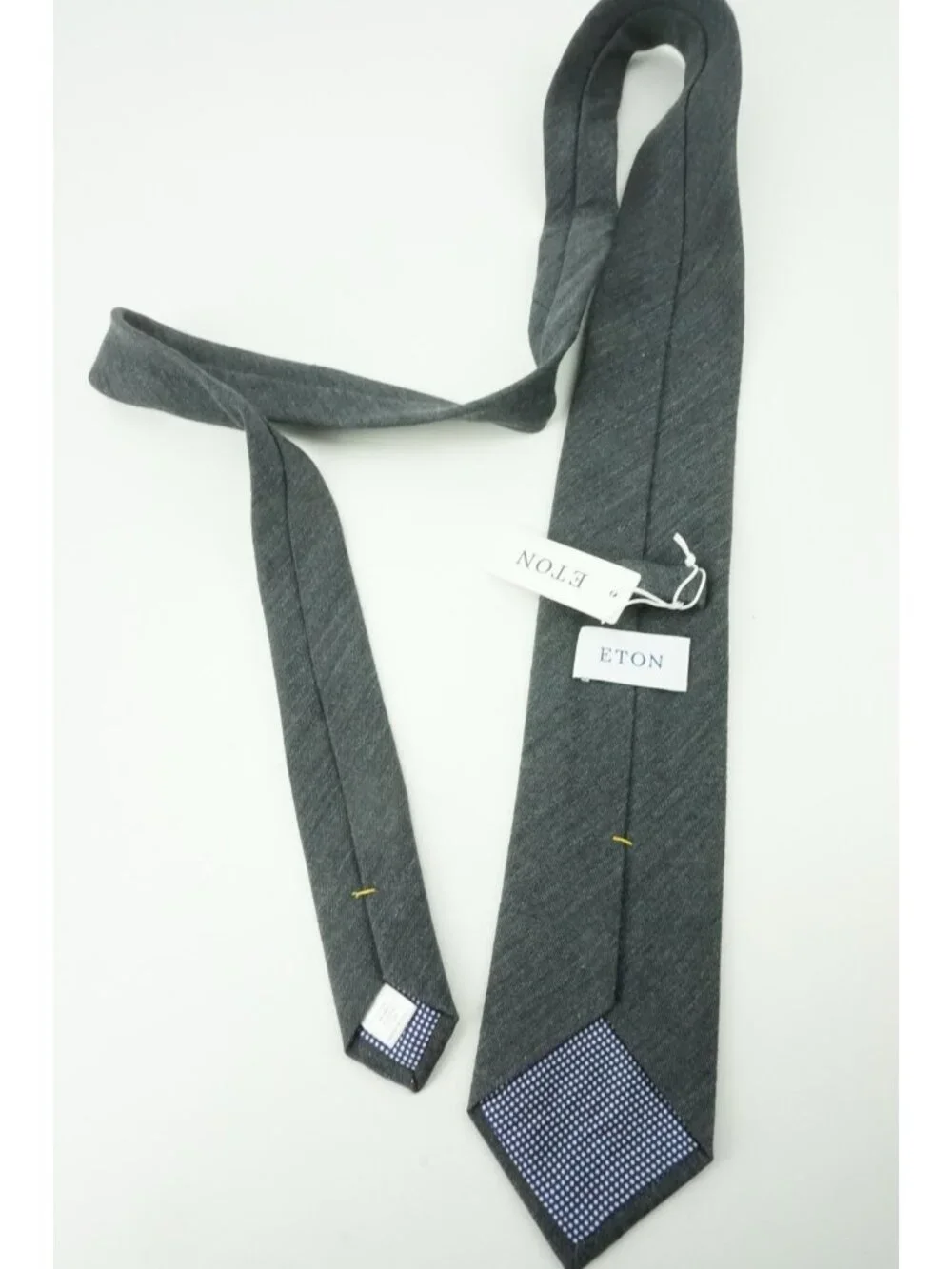 Eton Cloud Gray Tinsel Striped Silk Blend Tie Brand New With Tags